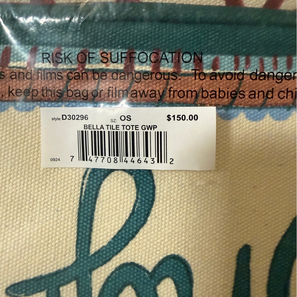 BRIGHTON Tote Bag, New In Bag, LOVE,Never Opened, Bella Tile Tote, Original $150 - Picture 5 of 7